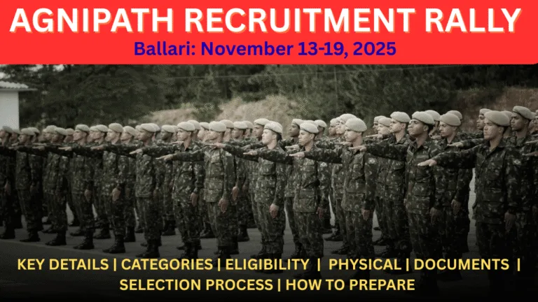 Agnipath Recruitment Rally Ballari November 13-19, 2025 Complete Guide
