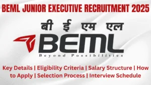 BEML Junior Executive Recruitment 2025 Apply Online for 100 Posts