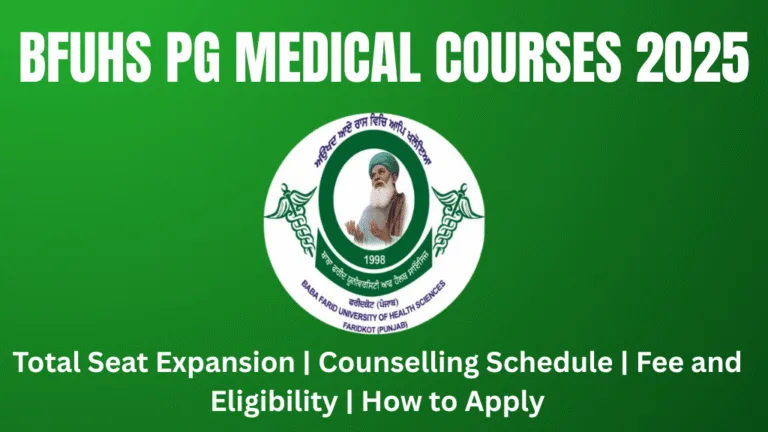 BFUHS PG Medical Courses 2025 New Specialities and Seat Increase