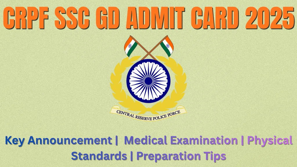CRPF SSC GD Admit Card 2025 Download DVDME Hall Ticket Now