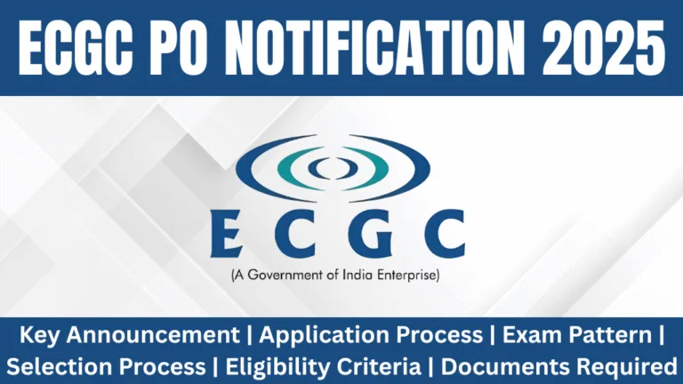 ECGC PO Notification 2025 Apply Online for Probationary Officer Posts