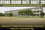 Haryana Board Date Sheet 2026 Complete Exam Schedule for Class 10 and 12