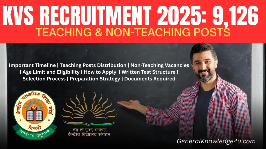 KVS Recruitment 2025: 9,126 Teaching & Non-Teaching Posts