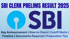 SBI Clerk Prelims Result 2025 Merit List Released at sbi.co.in