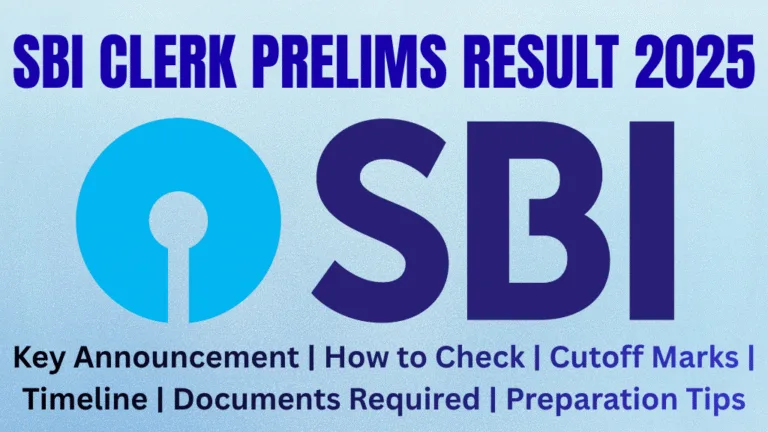 SBI Clerk Prelims Result 2025 Merit List Released at sbi.co.in