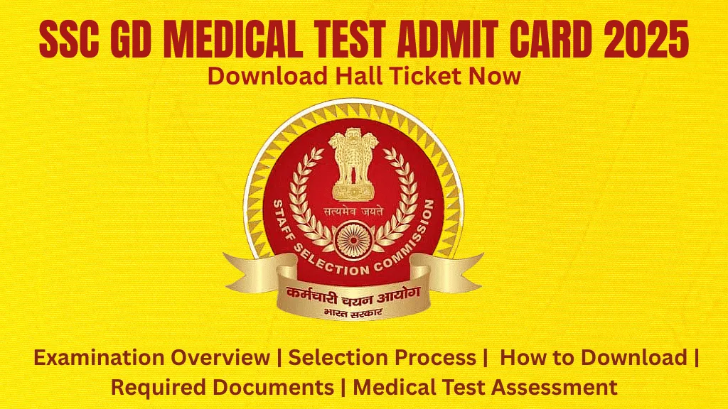 SSC GD Medical Test Admit Card 2025 Download Hall Ticket Now